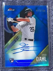 David Dahl 2017 Topps Finest Firsts Blue Refractor Auto Rookie Card #023/150 - Picture 1 of 1