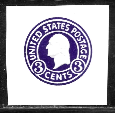 HICK GIRL-OLD MINT U.S. CUT SQUARE STAMPS SC#U436   BLUE ON WHITE      X5994 - Image 1 of 2