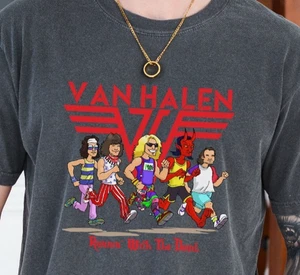 Camiseta Van Halen Running w The Devil Rock Band Vintage Negra Colores Cómodos Camiseta - Imagen 1 de 7