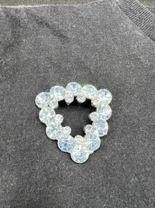 Vintage Sky Blue Rhinestone Triangle Brooch - Picture 1 of 7