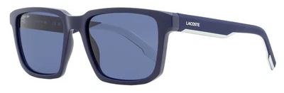 Gafas de sol rectangulares efecto goma Lacoste L999S 401 azul mate 55 mm Foto 1 de 3