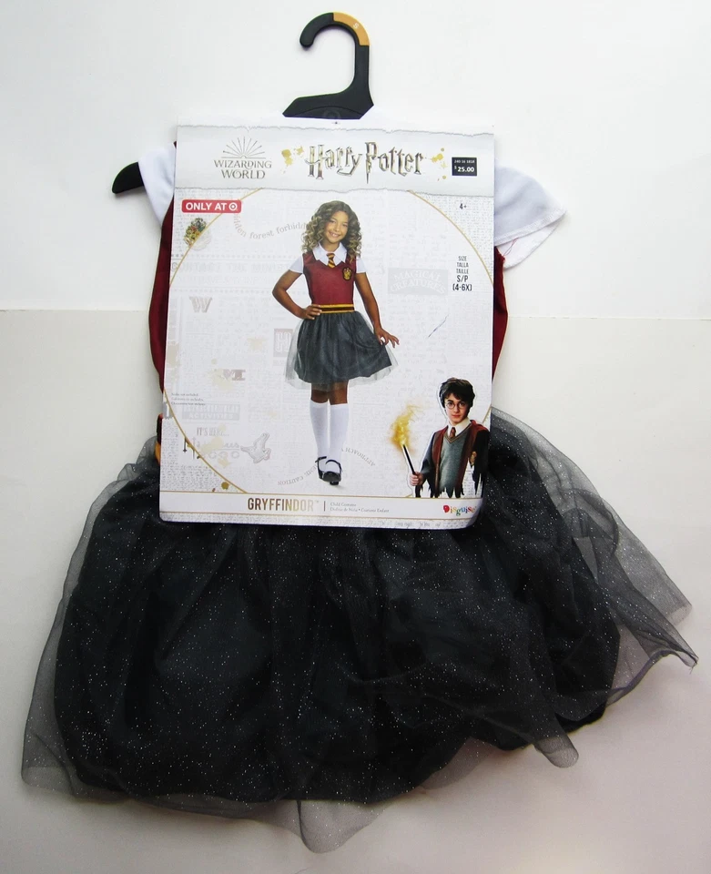 Niñas Harry Potter GRYFFINDOR Vestido Hermione Disfraz Pequeño 4-6X Falda TOTALMENTE NUEVO Foto 1 de 3