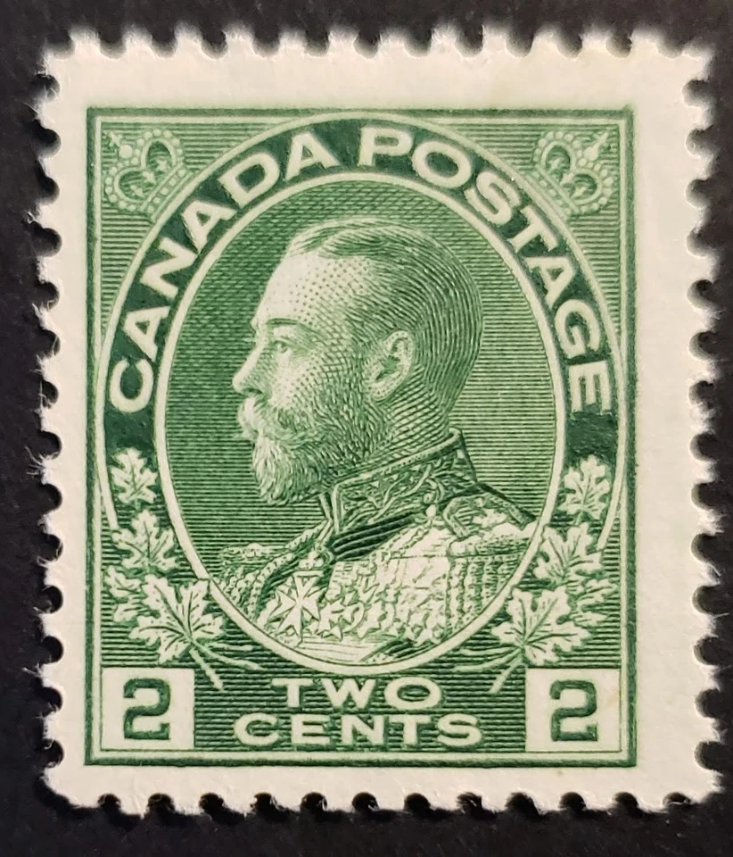 Stamps Canada Mint: #107 2c yellow green Geo. V Admiral single stamp Fine MNH - Image 1 of 1