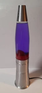 Vintage Lava Lamp Silver Base Purple With Pink 17.5" Tall-Read - Picture 1 of 7