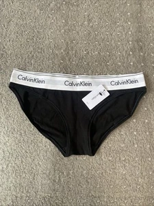 Calvin Klein Underwear Damen Small Schwarz Bikini Höschen Baumwollmischung 1 Paar F3787 - Bild 1 von 5