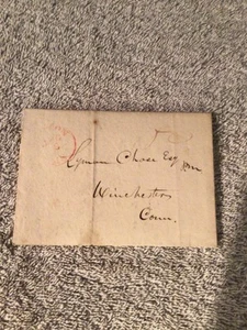 1831 Stampless Cover/Letter Boston MA to Winchester CT Business Letter C#HM - Picture 1 of 3