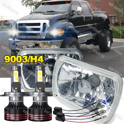 Par de faros LED con bombillas FIT Ford F650 F750 F250 F350 E150 L9000 5x7\" 7x6 Foto 1 de 4