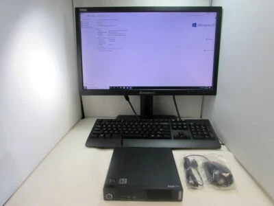 Lenovo ThinkCentre M93P Tiny i7-4765T 8GB 128GB SSD WiFi W10P + 23" Monitor - Image 1 of 2