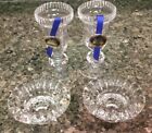 TWO Tipperary Crystal Candle Holders Plus + TWO Kig Candle Holders - Vintage