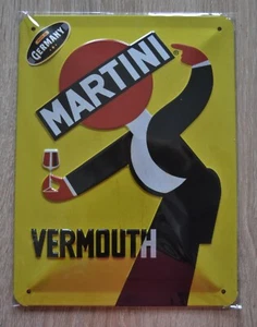 Nostalgic Art Blechschild MARTINI - VERMOUTH WAITER YELLOW, 15 x 20 , Neu - Picture 1 of 1