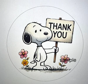 THANK YOU CARTOON DOG ENVELOPE SEALS LABELS STICKERS PARTY FAVORS 30 - Picture 1 of 1
