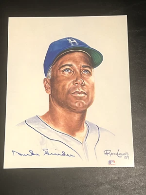 Duke Snider Hand Signed 8 X 10 Ron Lewis Limited Edition Print Dodgers - Image 1 of 2