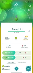 Pokemon Trade - Shiny Burmy Plant XXS Height + Lv1 TRADE !! 30 Days Friend !! - Picture 1 of 1