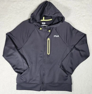 Fila Sport Womens Performance Zip Up Hoodie Jacket Size L Running Athletic Gray - Image 1 of 4
