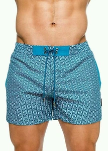 TEAMM8 Men's NWT Pier Print Board Shorts Size X-Large Geometric Teal/Gray/White - Bild 1 von 1