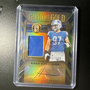 2023 Panini Gold Standard Aiden Hutchinson Gold Patch Auto 52/199 - LIONS