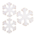  3 Pcs Wooden Snowflake Ornament Christmas Snowflakes Ornaments Table Figurine
