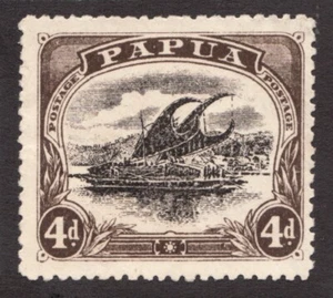 1907-08 Papua Sc# 31a - Four Pence, Lakatoi Boat. MNG postage stamp Cv$13 - Picture 1 of 1