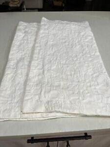 Pottery Barn White Abstract Floral Matelasse' Euro Shams(2)-preowned