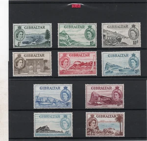 Gibraltar QE2, 1953 short set to 1s. sg 145-154 LH.Mint - Picture 1 of 2