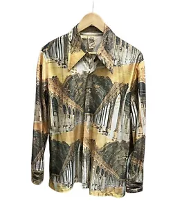 Vintage 70s Disney Hidden Mickey Disco Shirt By Kennington Sistine Chapel Minnie - Picture 1 of 8