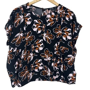Top para mujer Madewell negro floral flor atardecer mangas con puños talla S - Imagen 1 de 11