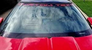 Custom Text Windshield Decal curved fits CORVETTE C4 *CORVETTE STYLE FONT* 84-96 - Picture 1 of 3