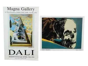 VINTAGE RARE LOT OF ANDY WARHOL AND SALVADOR DALI LARGE EXHIBITION POSTERS - Picture 1 of 6