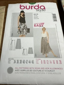 Burda 7070 Skirt 2 Lengths semi fitted Tie Waist 8 10 12 14 16 Plus 18 20 Uncut - Picture 1 of 4