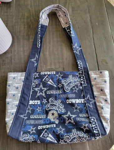 dallas cowboys tote bag purse one-of-a-kind custom handmade navy blue gray stars Cover
