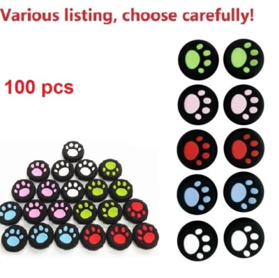 for PS5 /PS4 / Xbox One / Series X|S -100x Rubber Silicone Thumb Stick Grip Caps - Image 1 of 4