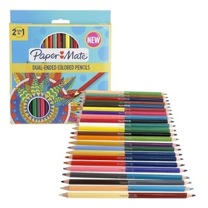 Lápices de colores de doble extremo 2 en 1 mate de papel surtidos colores, preafilados 24 quilates - Imagen 1 de 7