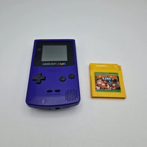 Nintendo Game Boy Color Purple Grape Console with Donkey Kong Game - Picture 1 of 7
