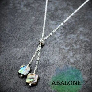 Abalone Halskette - mehrfarbig - 925 Sterlingsilber - verstellbar - NSL001 - Bild 1 von 7