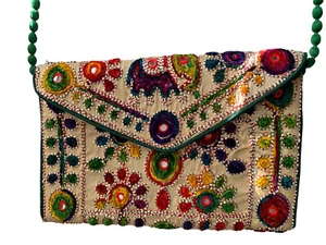 Damen Handtasche Rajasthani Jaipuri Kunst bestickt Handarbeit traditionelle Tasche Boho - Bild 1 von 8