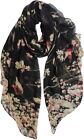 GERINLY Scarfs for Women Lightweight Floral Birds Print Cotton Scarves and Wraps