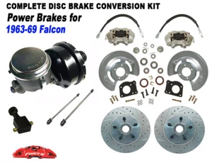 1963-69 Falcon Front Disc Brake Kit w/ Drilled Rotors - Picture 1 of 9