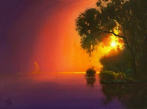 MAX COLE Oil Painting Original Vintage Signed Florida Highwaymen like Florida 75 - Picture 1 of 8
