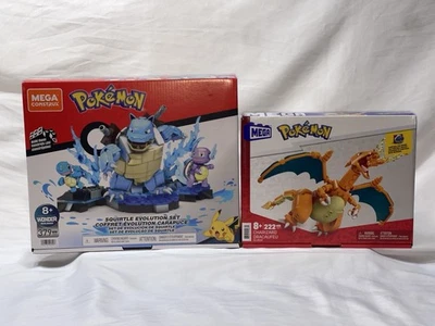 Mega Construx Pokémon Charizard + Squirtle Evolution Sets | Sealed | Lot of 2 - Image 1 of 4