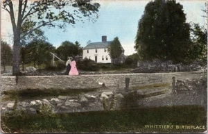 Postcard Whittier's Birthplace Posted 1910 Hampton Falls New Hampshire NH - Picture 1 of 2