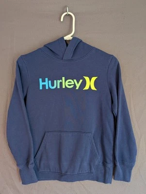 Hurley Sweatshirt Hoodie Boys Youth Size 10/12 Long Sleeve Graphic Navy Blue - Image 1 of 4