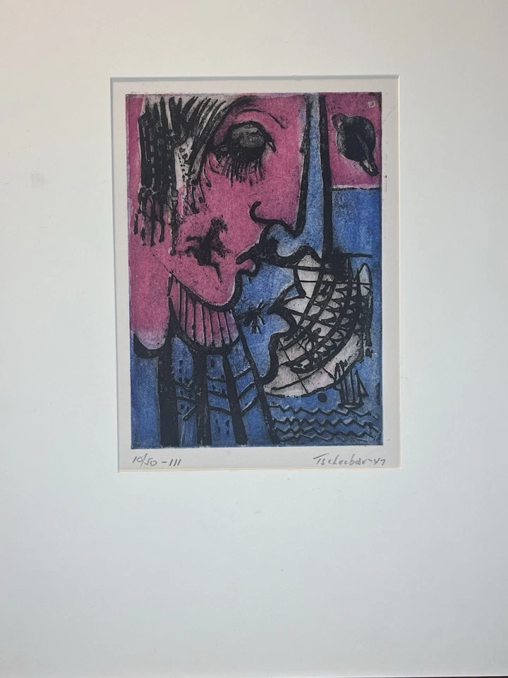 Nahum Tschacbasov assinado a lápis numerado 10/50 vintage arte impressa original - Imagem 1 de 4