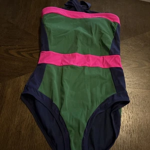 Boden Santorini Halterneck Swimsuit Color Block One Piece Womens Sz 4R NWT - Picture 1 of 7