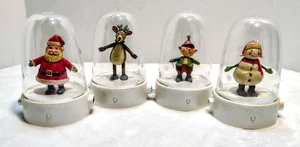 Hallmark Happy Tappers 2008 Set of 4 Tested and Working Elf Santa Snowman Reinde - Picture 1 of 14