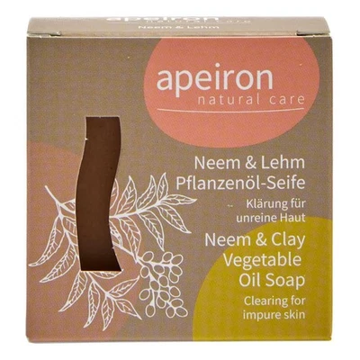Pflanzenöl-Seife - Neem & Lehm 100g | APEIRON - Bild 1 von 2