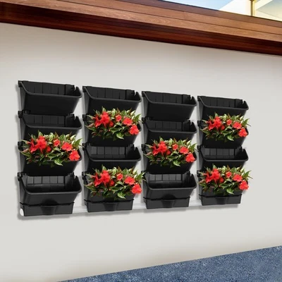 Hanging Vertical Wall Mounted Plant Bag for Garden Vertical Garden Planter Black - Image 1 of 4