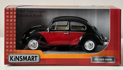 Volkswagen Beetle 1967 модель литой автомобиль Kinsmart 1:24 черный пятно на двери - Изображение 1 из 4