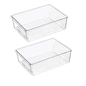 Kitchen Freezer Food Storage Bin Plastic Refrigerator Organizer Fridge - Picture 1 of 9