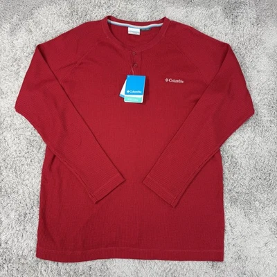 Columbia Olstad Henley Pullover Mens XL Red Long Sleeve Omni-Wick Thermal Shirt - Image 1 of 4