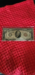 1934 A Hawaii Over Print Note 10 Dollar - Picture 1 of 4